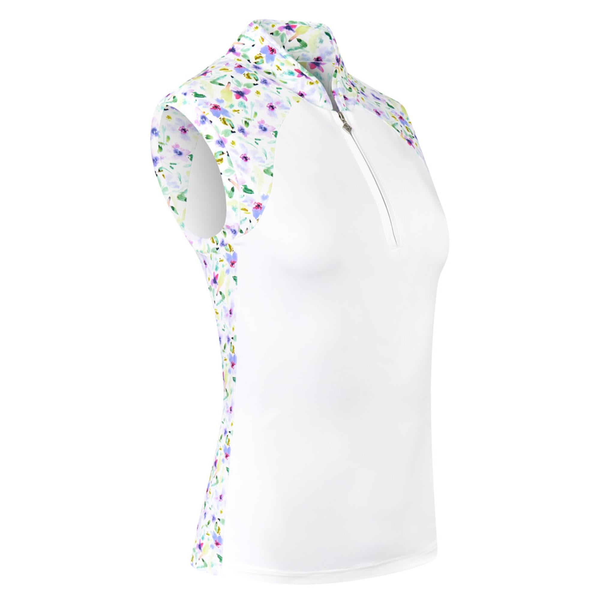 Pure Golf Freda Sleeveless Ladies Golf Polo Shirt Ethereal Bouquet